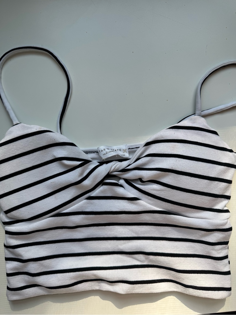 Altar’d State Striped Twist-Front Crop Top